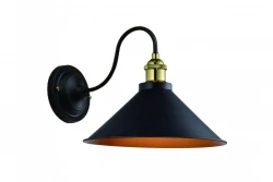 Decor Mani čierna zlatá kovová nástenná lampa priemer 22 cm 4052