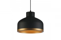 Dekor Goldi čierna zlatá moderná závesná lampa priemer 30 cm 4090