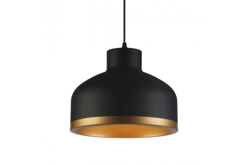 Dekor Goldi čierna zlatá moderná závesná lampa priemer 30 cm 4090