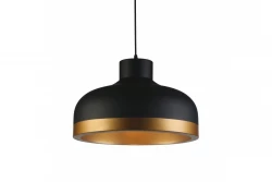 Dekor Goldi čierna zlatá moderná závesná lampa priemer 42 cm 4113