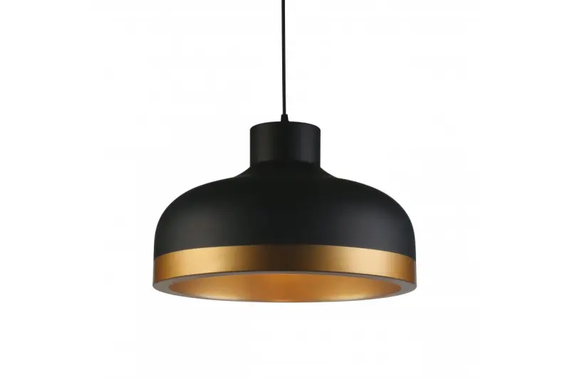 Dekor Goldi čierna zlatá moderná závesná lampa priemer 42 cm 4113