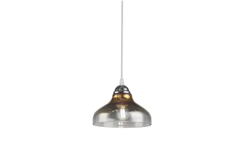 Decor Marite klasický závesný luster čierny so zlatým tónovaným sklom, priemer 26 cm 7085