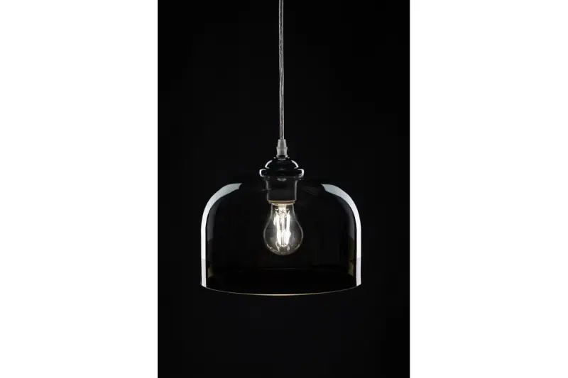 Decor Lati valcová čierna závesná lampa sklo priemer 23,5 cm 7122