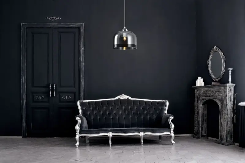 Decor Lati valcová čierna závesná lampa sklo priemer 23,5 cm 7122