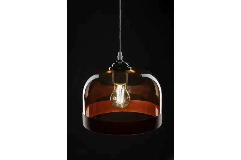 Decor Lati valcová závesná lampa z jantárového skla, priemer 23,5 cm, 7146