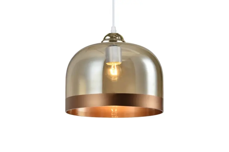Decor Lati valcová závesná lampa z jantárového skla, priemer 23,5 cm, 7146