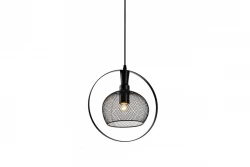 Decor Xalis závesná lampa s čiernym drôteným tienidlom a kovovým okrajom, priemer 19,5 cm, 7214.