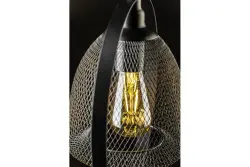 Decor Xalis závesná lampa s čiernym drôteným tienidlom a kovovým okrajom, priemer 18,5 cm 7320