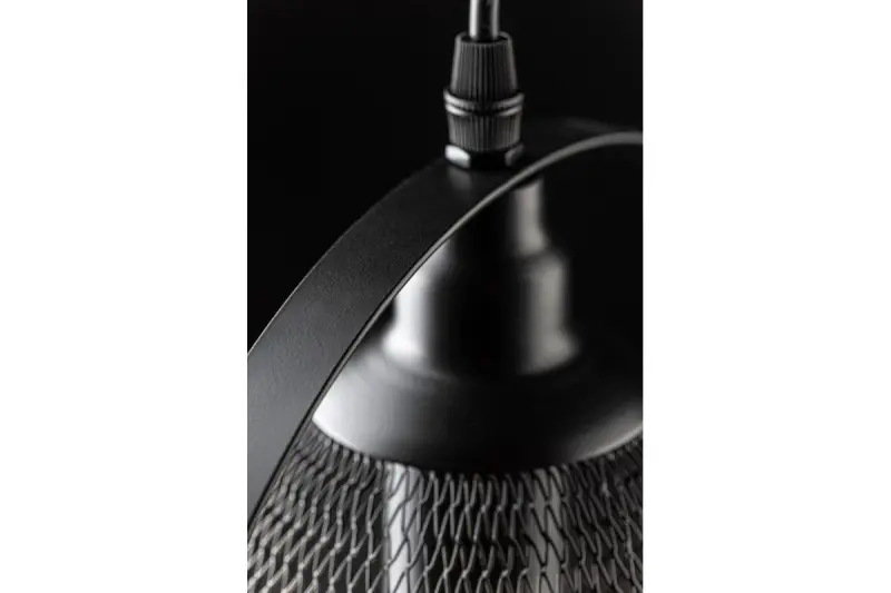 Decor Xalis závesná lampa s čiernym drôteným tienidlom a kovovým okrajom, priemer 18,5 cm 7320