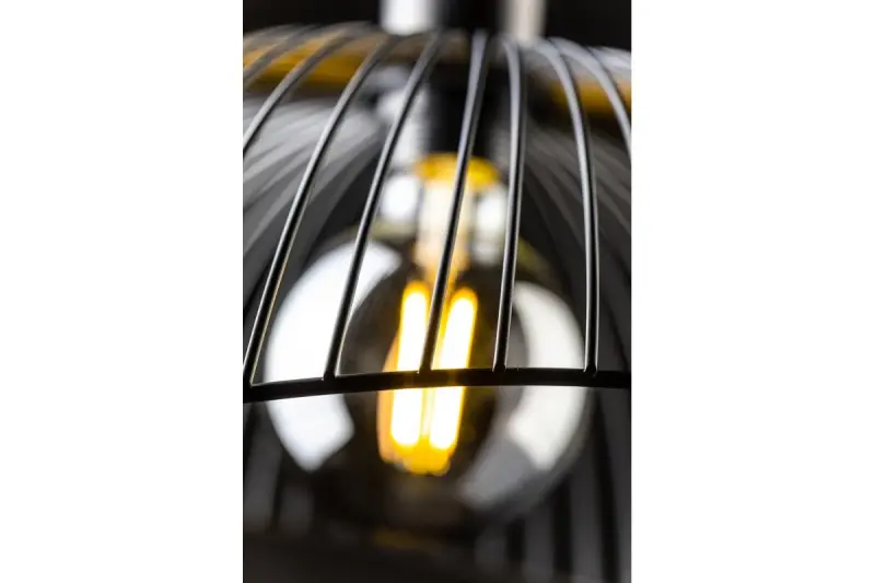 Decor Reto vintage čierna závesná lampa s drôteným rámom, priemer 40 cm, 4137