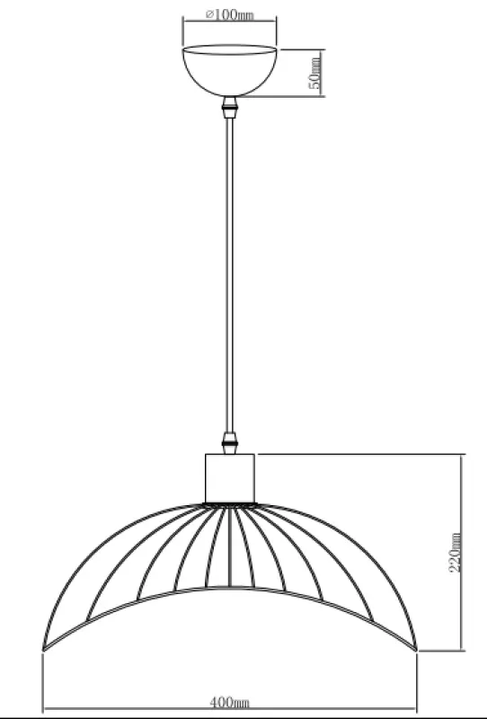 Decor Reto vintage čierna závesná lampa s drôteným rámom, priemer 40 cm, 4137