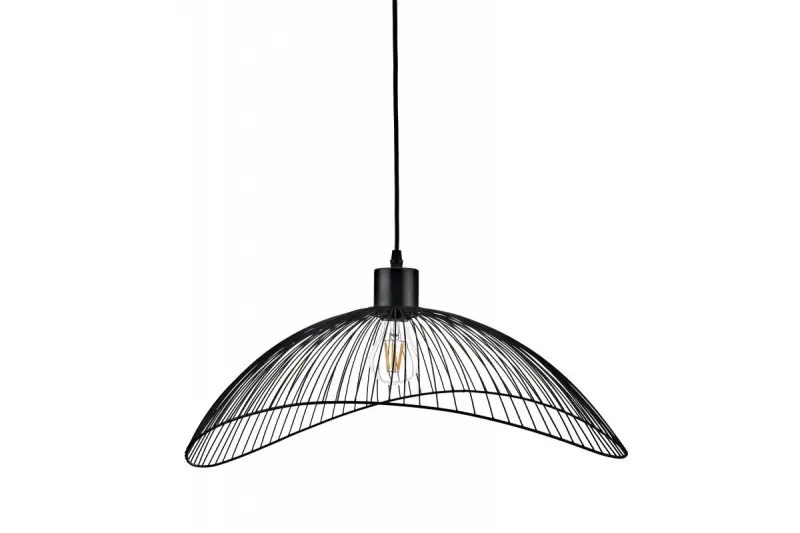 Decor Reto vintage čierna závesná lampa s drôteným rámom, priemer 40 cm, 4137