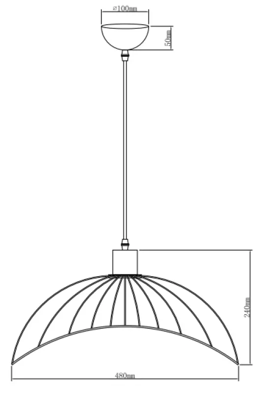 Dekor Reto vintage čierna závesná lampa s drôteným tienidlom, priemer 50 cm, 4151