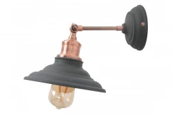 Dekor Loret nastaviteľná antracitová nástenná lampa s priemerom 20 cm 7727
