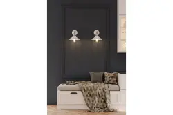 Decor Loret nastaviteľná biela nástenná lampa, priemer 20 cm, 7871