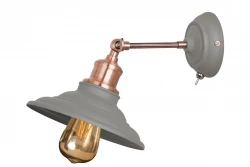 Dekor Loret nastaviteľná sivá nástenná lampa s vypínačom, priemer 20 cm, 8229