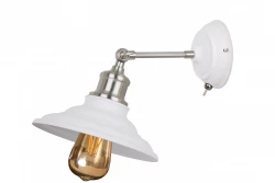Deco Loret nastaviteľná biela nástenná lampa s vypínačom, priemer 20 cm, 8267