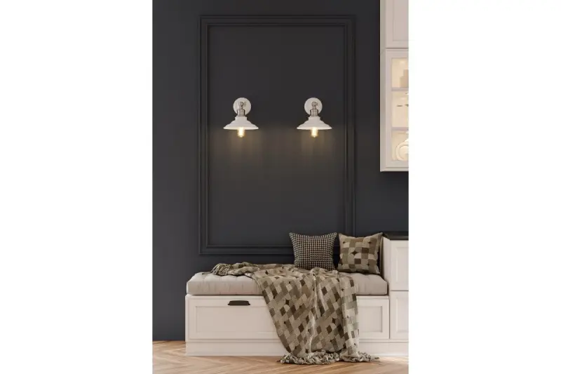 Deco Loret nastaviteľná biela nástenná lampa s vypínačom, priemer 20 cm, 8267