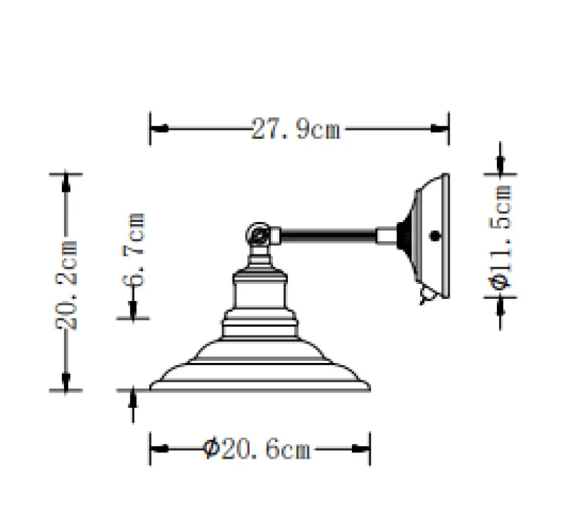 Deco Loret nastaviteľná biela nástenná lampa s vypínačom, priemer 20 cm, 8267