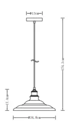 Deco Loret nadčasová sivá závesná lampa priemer 34,8 cm 9790