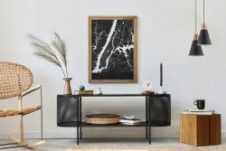 Dekor Gianni štýlová čierna medená závesná lampa, priemer 22 cm, 9974.