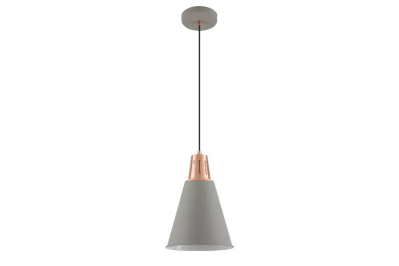 Decor Gianni štýlová sivá medená závesná lampa s priemerom 22 cm 8051
