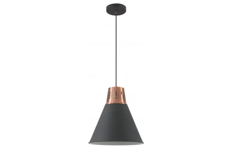 Dekor Gianni štýlová čierna medená závesná lampa, priemer 32 cm, 8105