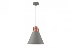 Dekor Gianni štýlová sivá medená závesná lampa, priemer 32 cm, 8167