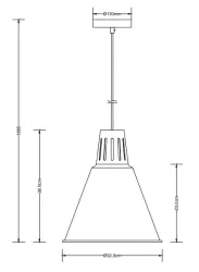 Dekor Gianni štýlová sivá medená závesná lampa, priemer 32 cm, 8167