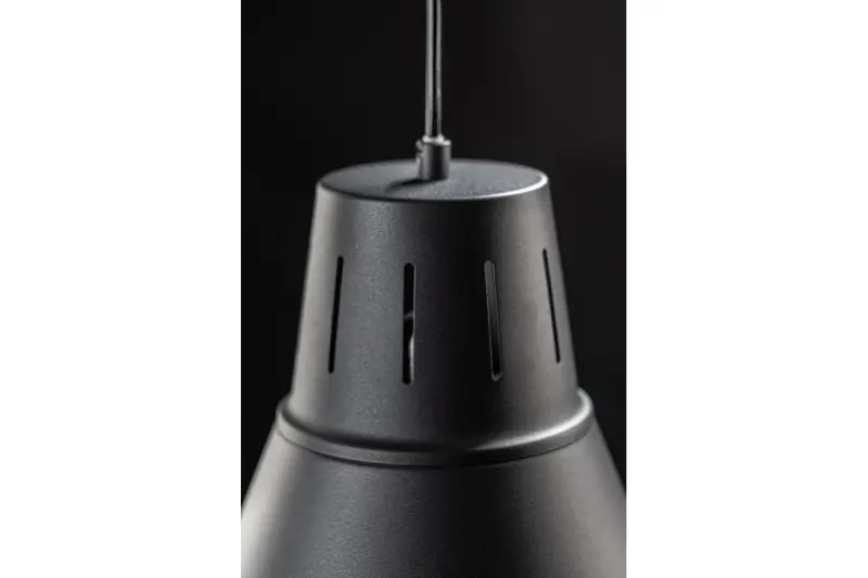 Dekor Gianni štýlová úplne čierna závesná lampa s priemerom 32 cm 8136