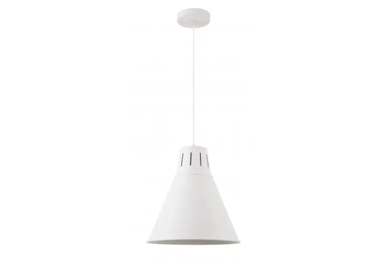 Decór Gianni štýlová úplne biela závesná lampa, priemer 32 cm, kód 8112