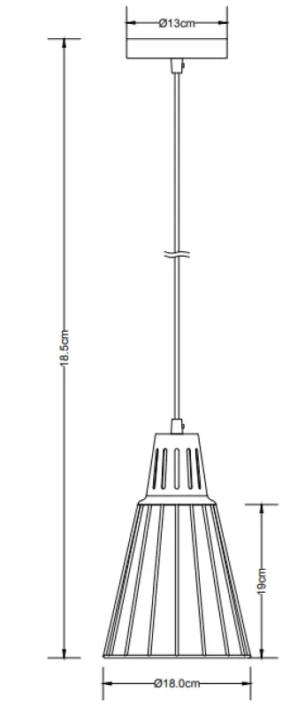 Dekor Kaliope módna čierna závesná lampa s drôtom, priemer 18 cm, model 8068