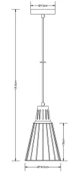 Dekor Kaliope módna sivá závesná lampa s drôtom, priemer 18 cm, 8143