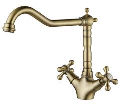 AquaTrimo Windsor klasická kuchyňa nostalgická kuchynská batéria s uhlovým výtokom bronz 21WS7531BN