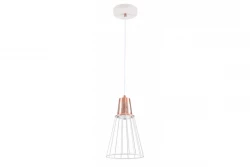 Décor Kaliope moderná biela medená závesná lampa s drôteným dizajnom, priemer 18 cm, 8235