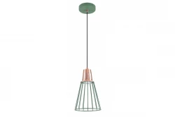 Dekor Kaliope módna zelená závesná lampa z drôtu, priemer 18 cm, 8044
