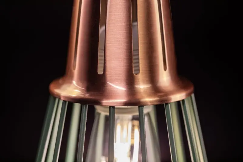 Dekor Kaliope módna zelená závesná lampa z drôtu, priemer 18 cm, 8044