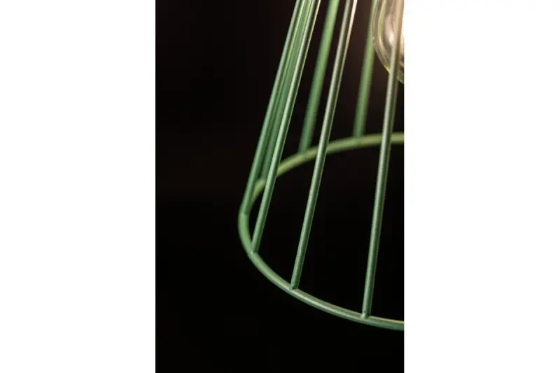 Dekor Kaliope módna zelená závesná lampa z drôtu, priemer 18 cm, 8044