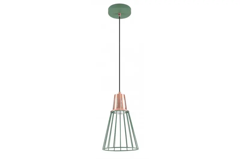 Dekor Kaliope módna zelená závesná lampa z drôtu, priemer 18 cm, 8044