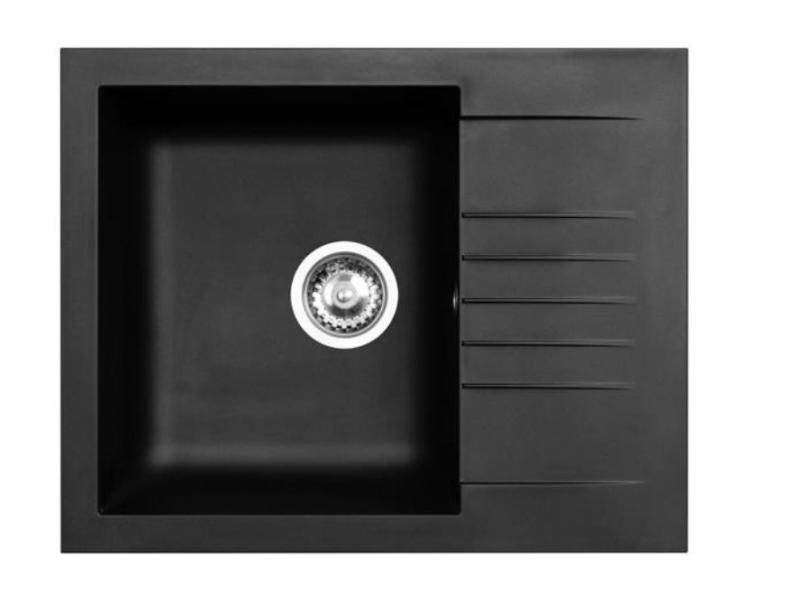 Ausmann Fibre Mini drez čierny obojstranný s odkvapkávacou doskou, montáž na vrch 62x50cm 1208957667