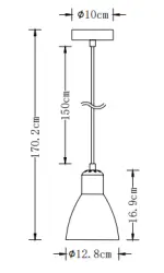 Decor Etore čierna závesná lampa čierny kábel 2072
