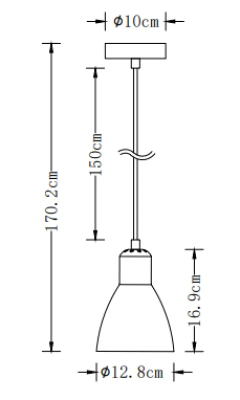Decor Etore biela závesná lampa biely kábel 1983
