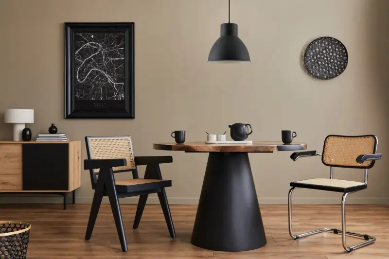 Dekor Dante čierna matná závesná lampa s bielym vnútrom, priemer 27,5 cm 2119