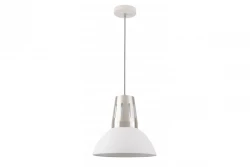 Dekor Artemia biele závesná lampa s industriálnou úpravou, priemer 34,5 cm, 2508