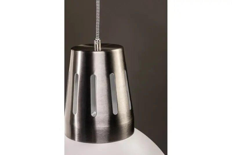 Dekor Artemia biele závesná lampa s industriálnou úpravou, priemer 34,5 cm, 2508
