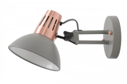 Deco Artemia elegantná sivá nástenná lampa s kovovým ramenom, priemer 16,5 cm, model 2164.