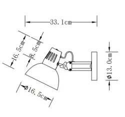 Deco Artemia elegantná sivá nástenná lampa s kovovým ramenom, priemer 16,5 cm, model 2164.