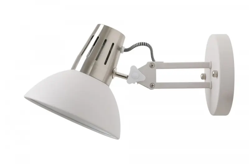 Decor Artemia elegantná biela nástenná lampa s kovovým ramenom, priemer 16,5 cm, 2218