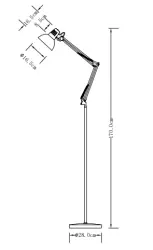 Deco Artemia biela stojaca lampa s dlhým kovovým ramenom, priemer 16,5 cm, 2409