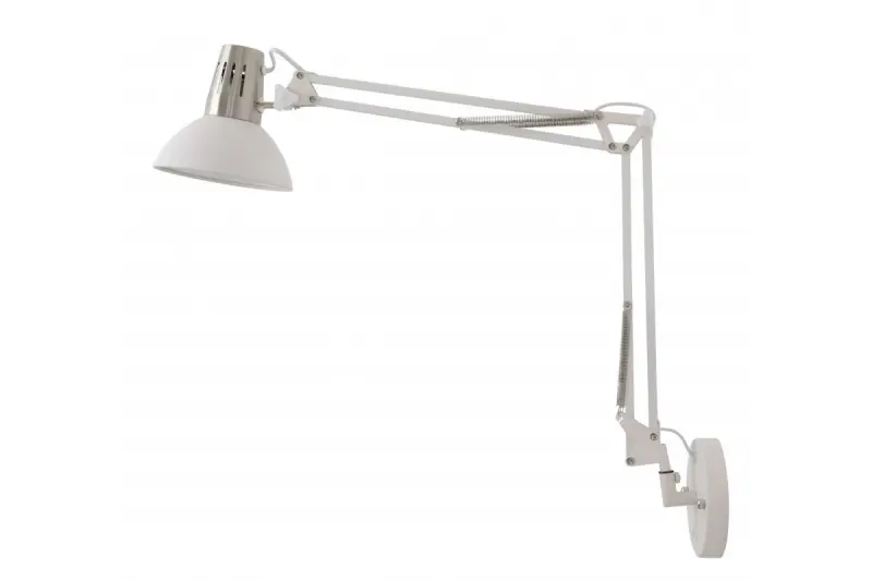 Decoračná biela nástenná lampa Artemia s kovovým ramenom a bielym vnútrom, priemer 16,5 cm 2249